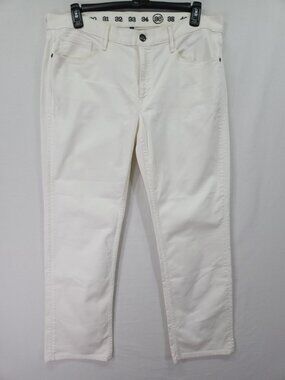 Earnest Sewn Mens Straight Leg Jeans Fulton Size 36x29 White Denim Pants Classic